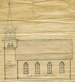Scan of one of the original church blueprints - 1911